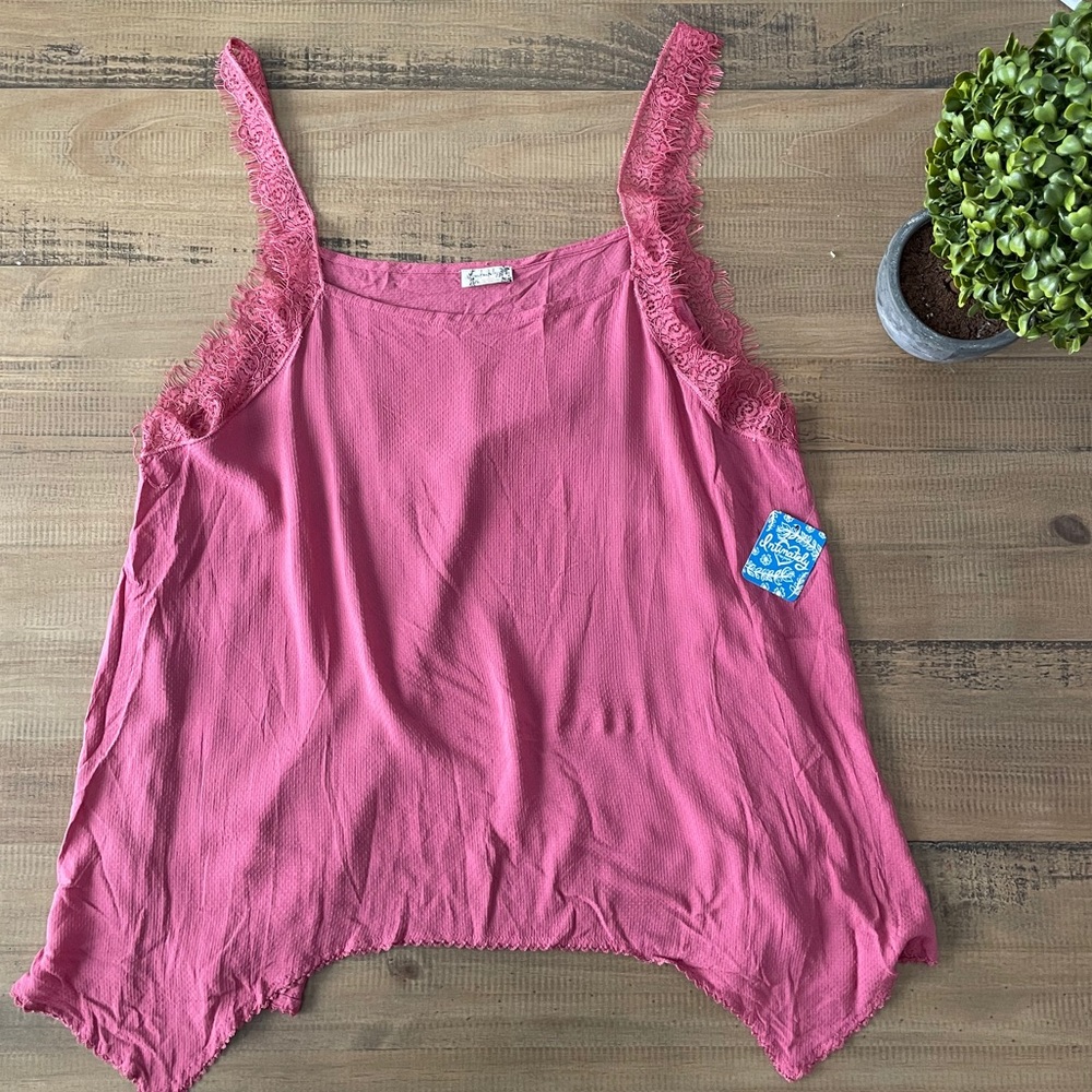 (NWT) Free People Intimately Pink Lace Tank (M)
